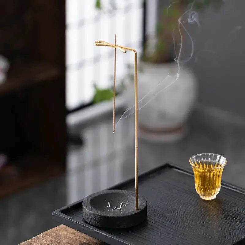 Creative Wooden Upside Down Incense Burner Stick Holder Round Tray for Home Yoga & Meditation Decor