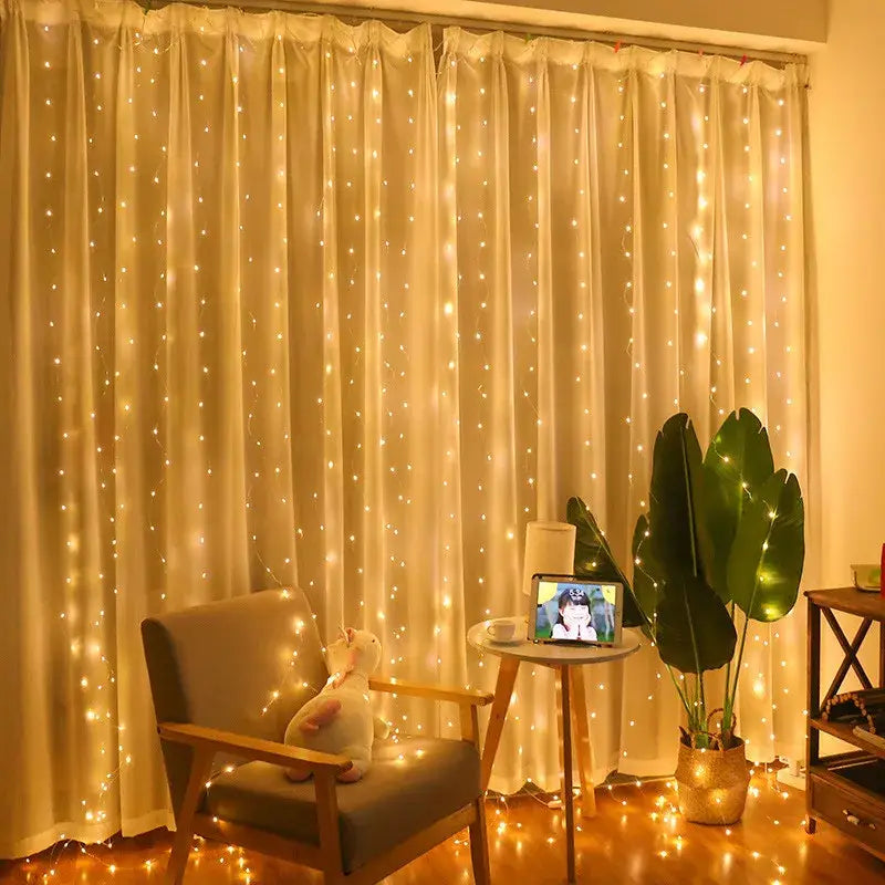 Curtain Garland Fairy Lights with Remote – USB-Powered 8-Mode LED String Lights for Windows Christmas Weddings New Year
