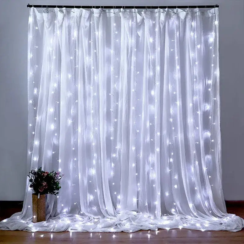 Curtain Garland Fairy Lights with Remote – USB-Powered 8-Mode LED String Lights for Windows Christmas Weddings New Year
