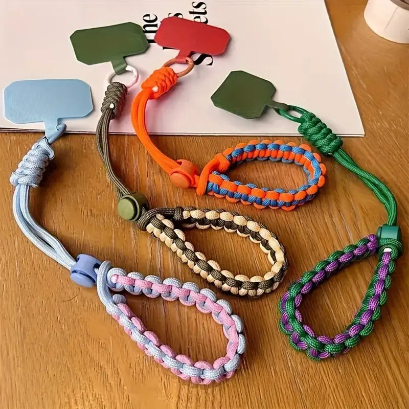 Cute Adjustable Mobile Phone Wrist Strap Lanyard Anti-Loss Twist Rope with Strong Short Band for Outdoor Sports & Daily