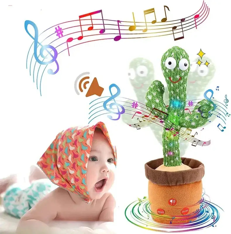 Dancing Cactus Toy – Talking Singing Wriggling Plush Toy with Light & Sound | Repeats What You Say | Fun Interactive