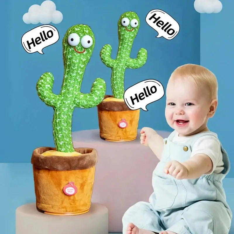 Dancing Cactus Toy – Talking Singing Wriggling Plush Toy with Light & Sound | Repeats What You Say | Fun Interactive