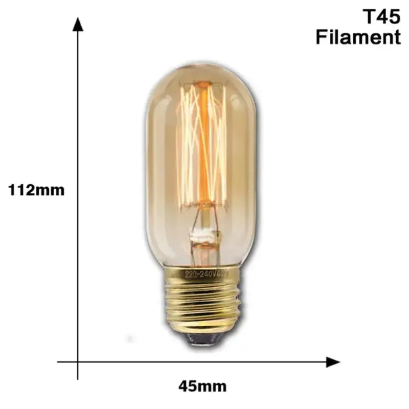 Edison Vintage Light Bulb – 40W E27 Incandescent Filament Bulb for Room Decor Christmas or Industrial Lighting