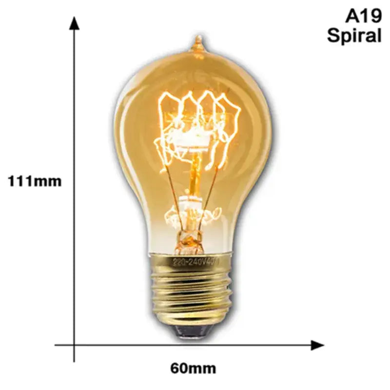 Edison Vintage Light Bulb – 40W E27 Incandescent Filament Bulb for Room Decor Christmas or Industrial Lighting