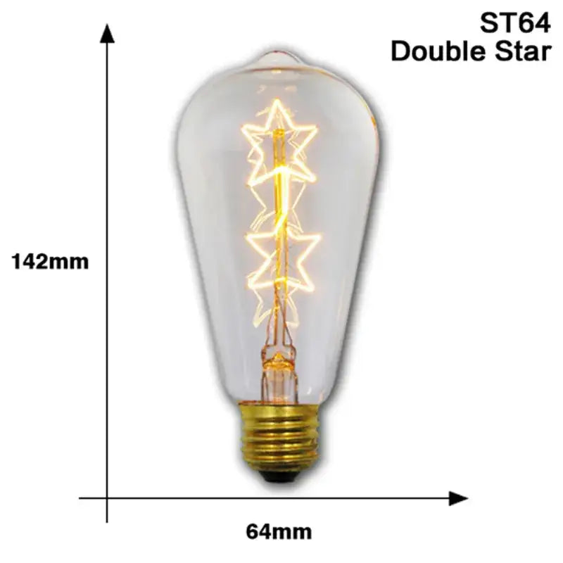 Edison Vintage Light Bulb – 40W E27 Incandescent Filament Bulb for Room Decor Christmas or Industrial Lighting