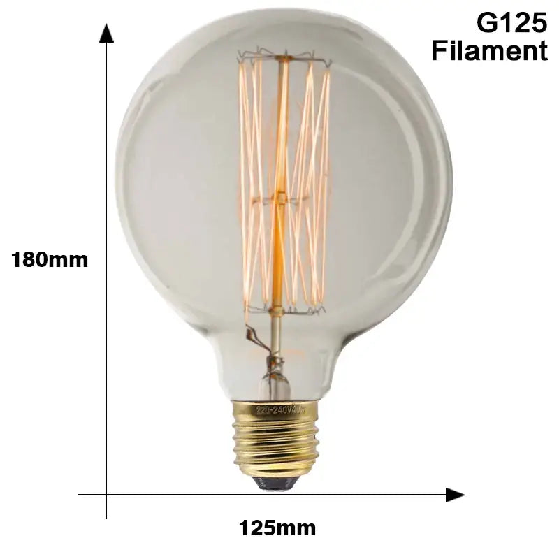 Edison Vintage Light Bulb – 40W E27 Incandescent Filament Bulb for Room Decor Christmas or Industrial Lighting