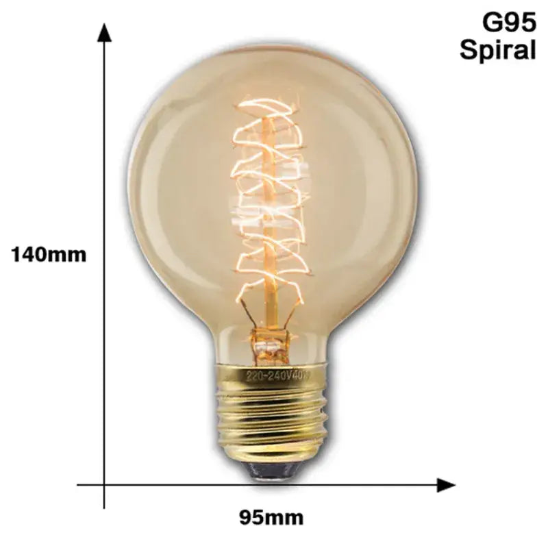Edison Vintage Light Bulb – 40W E27 Incandescent Filament Bulb for Room Decor Christmas or Industrial Lighting