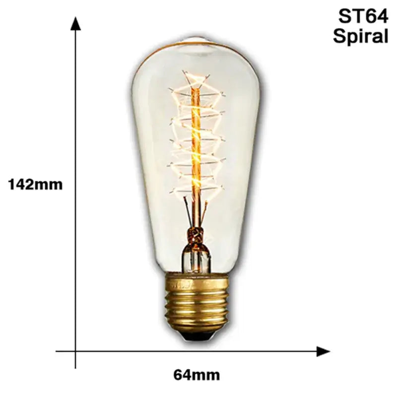 Edison Vintage Light Bulb – 40W E27 Incandescent Filament Bulb for Room Decor Christmas or Industrial Lighting