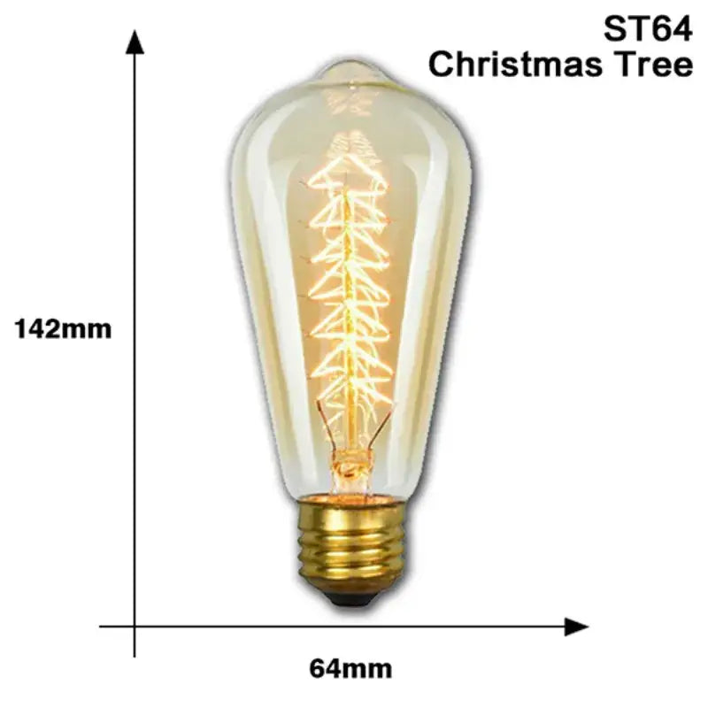 Edison Vintage Light Bulb – 40W E27 Incandescent Filament Bulb for Room Decor Christmas or Industrial Lighting