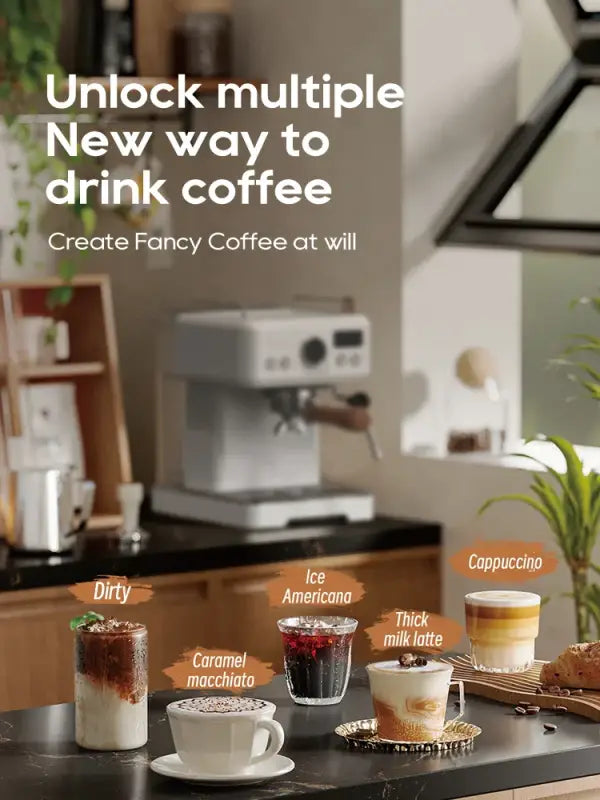 HiBREW Semi-Automatic Espresso Machine 20Bar Pressure Adjustable Temperature for Cappuccino