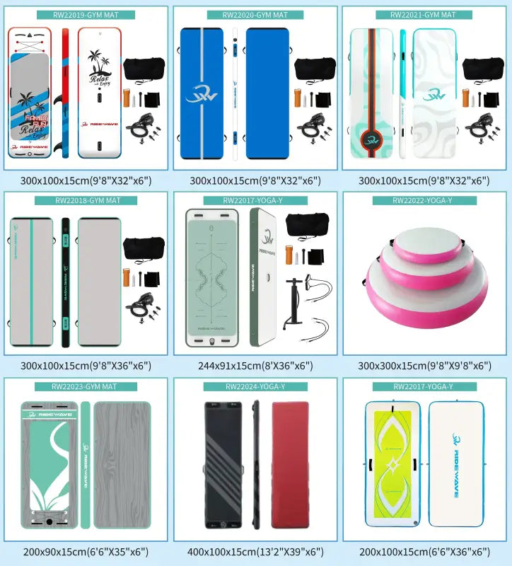 Inflatable AirTrack Gym Mat – PVC DWF Tumbling Mat for Gymnastics Cheer Taekwondo & Home Use (3m–10m Lengths) - Blue