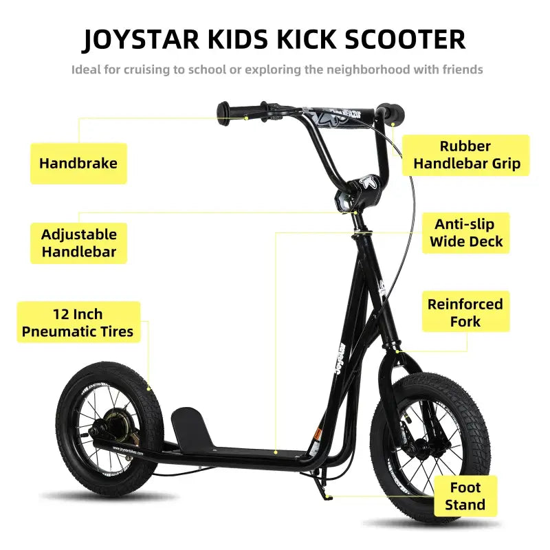 JOYSTAR Kick Scooter for Kids (Ages 5-9) | 12’’ Wheels Adjustable Handlebar Rear V-Brake