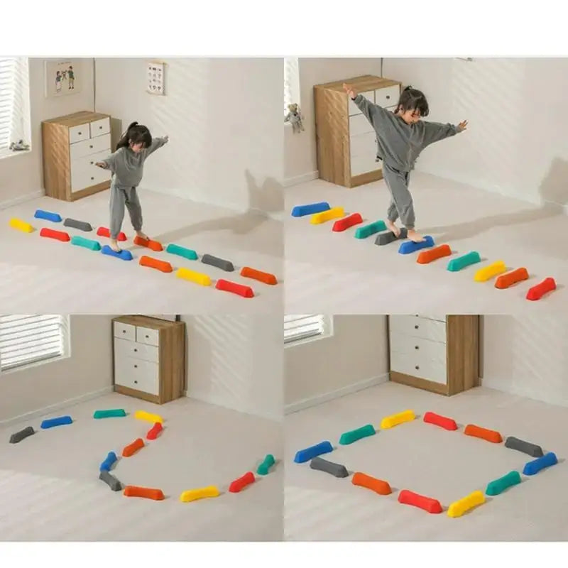 Kids Rainbow Stepping Stones – Non-Slip Textured Sensory Balance Set (6PCS)