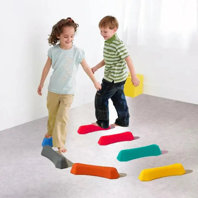 Kids Rainbow Stepping Stones – Non-Slip Textured Sensory Balance Set (6PCS)