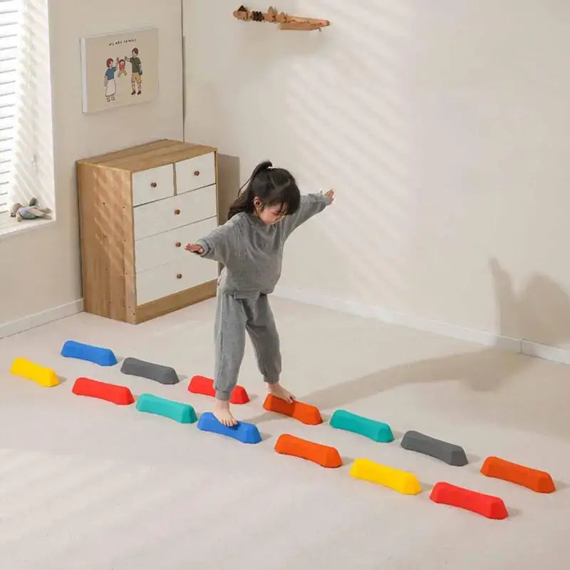 Kids Rainbow Stepping Stones – Non-Slip Textured Sensory Balance Set (6PCS)