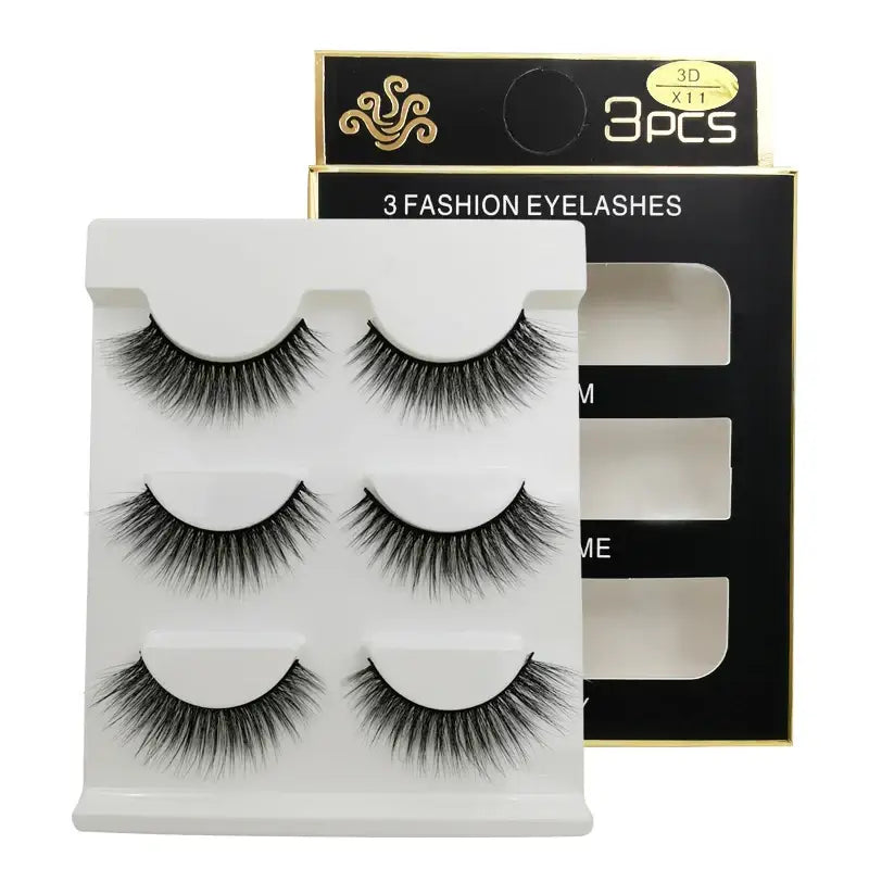LANJINGLIN 3 Pairs 3D Faux Mink Hair False Eyelashes – Soft Wispy Fluffy Reusable Lashes