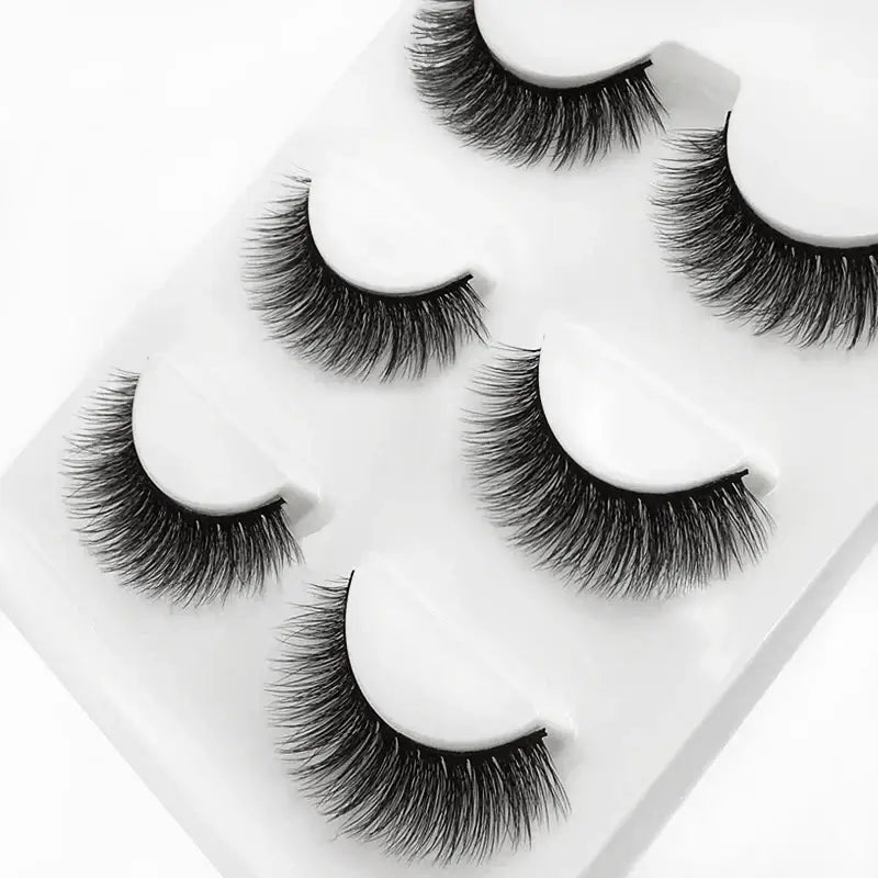 LANJINGLIN 3 Pairs 3D Faux Mink Hair False Eyelashes – Soft Wispy Fluffy Reusable Lashes