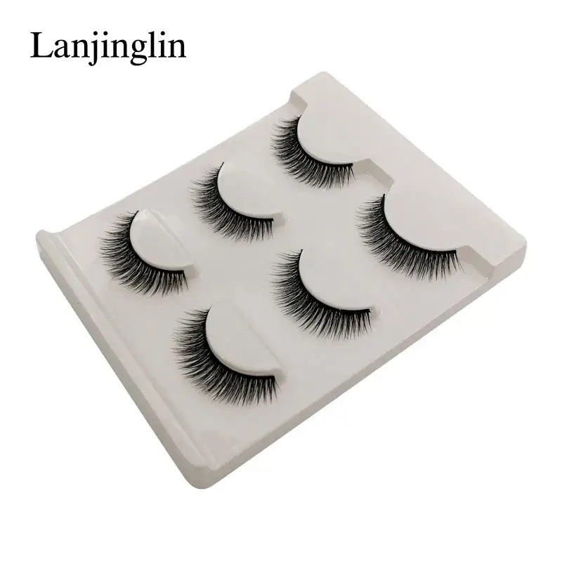 LANJINGLIN 3 Pairs 3D Faux Mink Hair False Eyelashes – Soft Wispy Fluffy Reusable Lashes - G306 / lashes