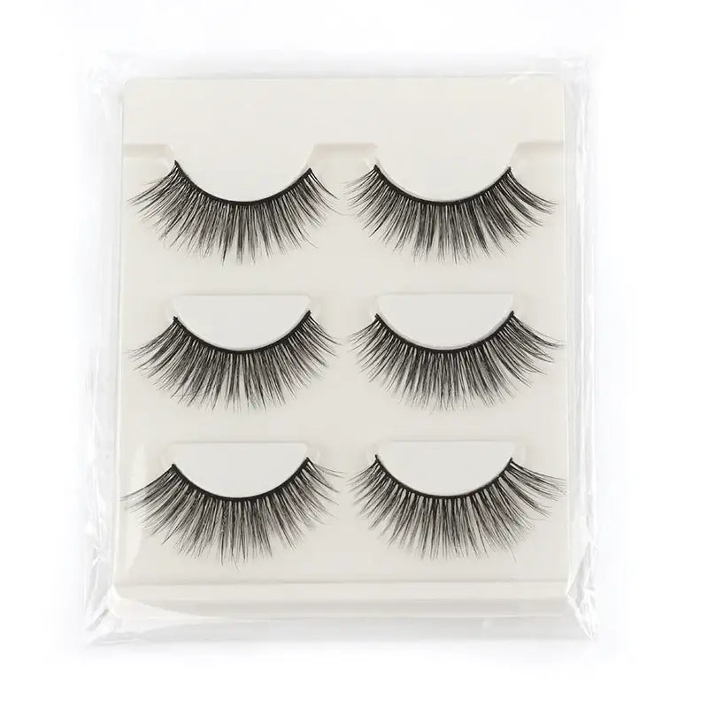 LANJINGLIN 3 Pairs 3D Faux Mink Hair False Eyelashes – Soft Wispy Fluffy Reusable Lashes - G307W / lashes