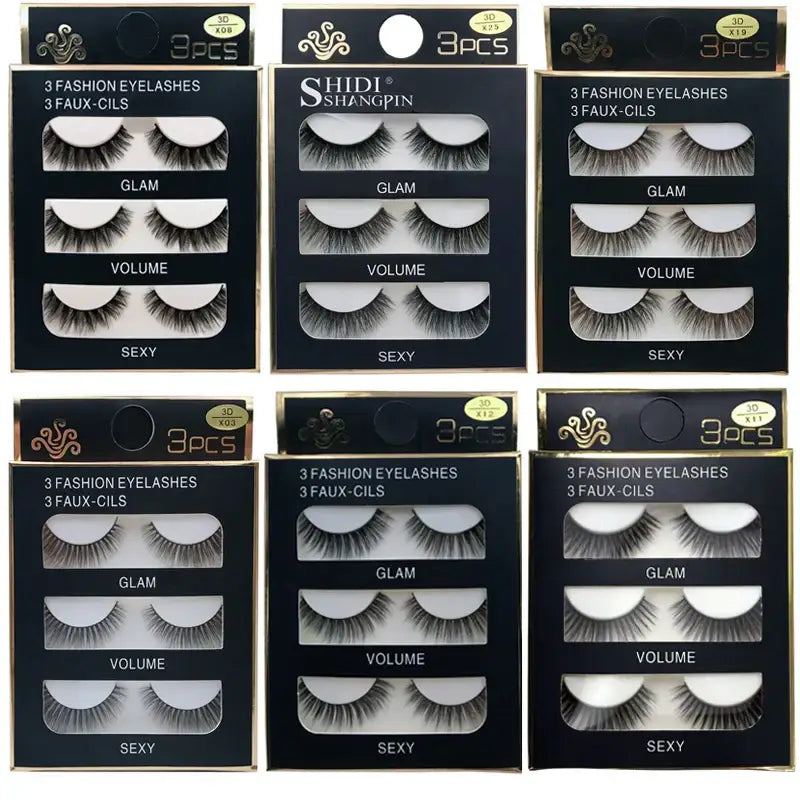LANJINGLIN 3 Pairs 3D Faux Mink Hair False Eyelashes – Soft Wispy Fluffy Reusable Lashes