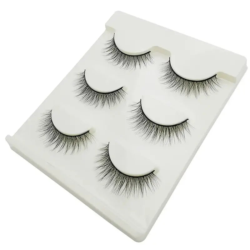 LANJINGLIN 3 Pairs 3D Faux Mink Hair False Eyelashes – Soft Wispy Fluffy Reusable Lashes - X02 / lashes