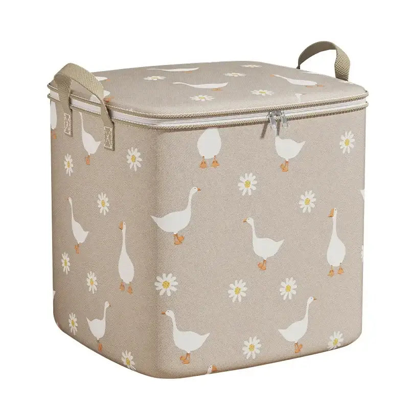 Large Capacity Clothes & Quilt Storage Bag – Foldable Non-Woven Wardrobe Organizer Box (100L / 140L / 180L) - Beige140L