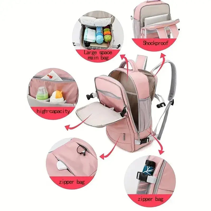 Large Capacity Multifunction Travel Backpack with Shoe Compartment – Waterproof Multilayer Journey Luggage Bag