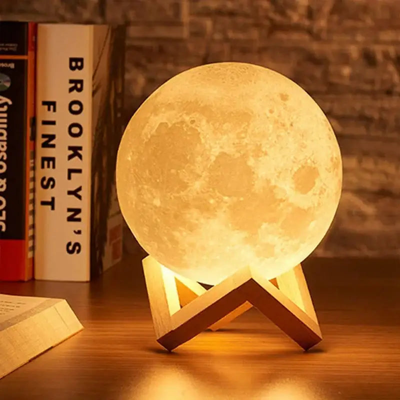 LED 3D Moon Night Light – Book Light Galaxy Lamp with Warm/White/7-Color Modes Battery Powered Kids Bedroom Decor &