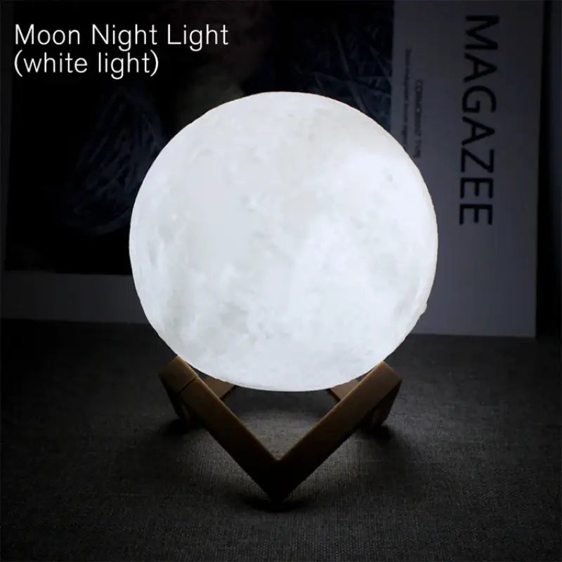 LED 3D Moon Night Light – Book Light Galaxy Lamp with Warm/White/7-Color Modes Battery Powered Kids Bedroom Decor &