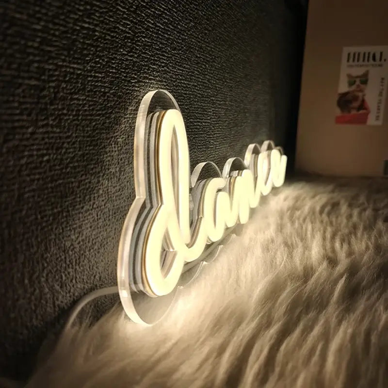 LED Dance Neon Sign – USB-Powered Wall Light for Weddings Parties Dance Studios Bars & Home Decor - warm white