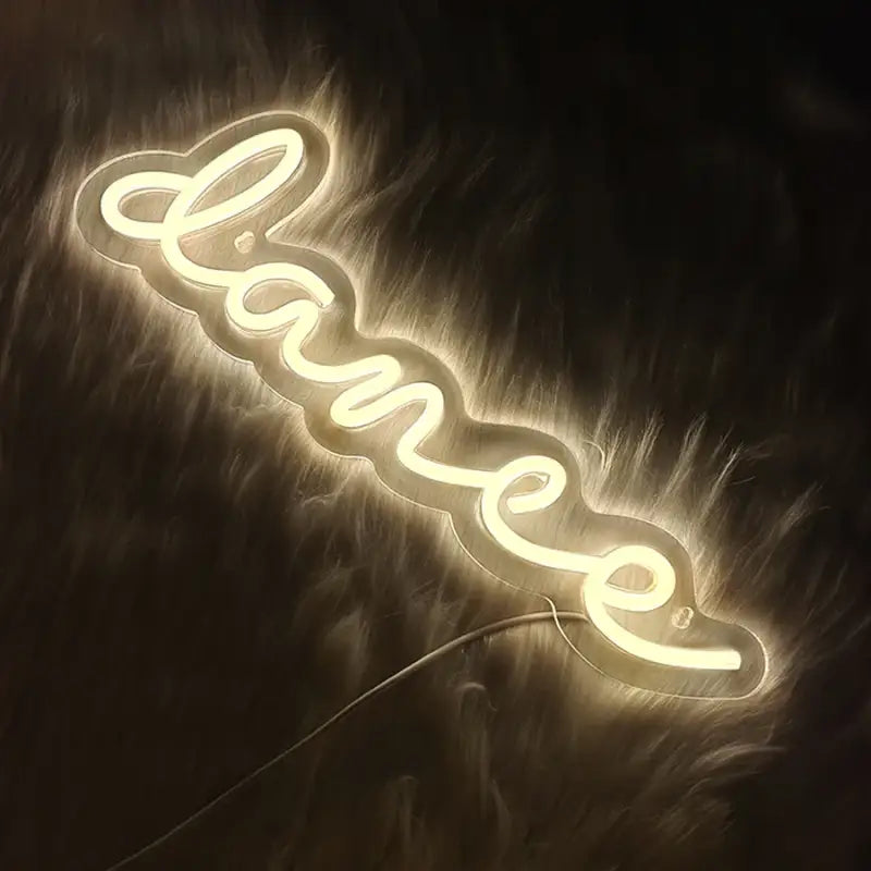 LED Dance Neon Sign – USB-Powered Wall Light for Weddings Parties Dance Studios Bars & Home Decor - warm white