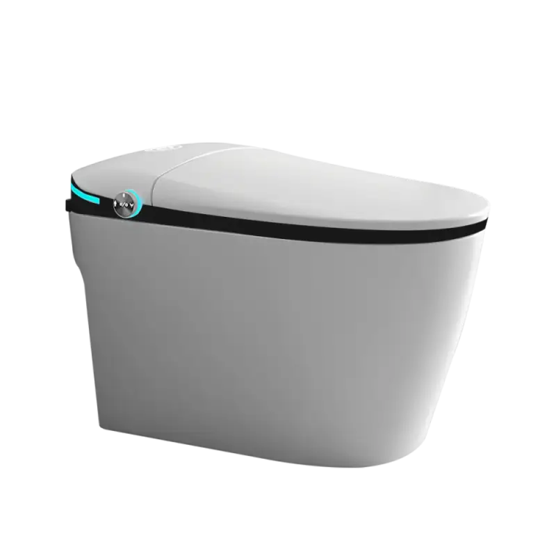 Luxury Smart Toilet with Bidet Seat Auto Open/Close Foot Sensor LED Display & Night Light - WHITE / United States