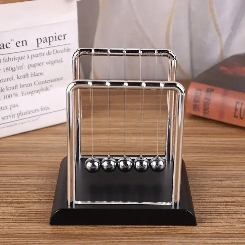 Newton’s Cradle Steel Ball Pendulum Desktop Toy – Physics Teaching Aid Stress Relief & Home Office Decoration