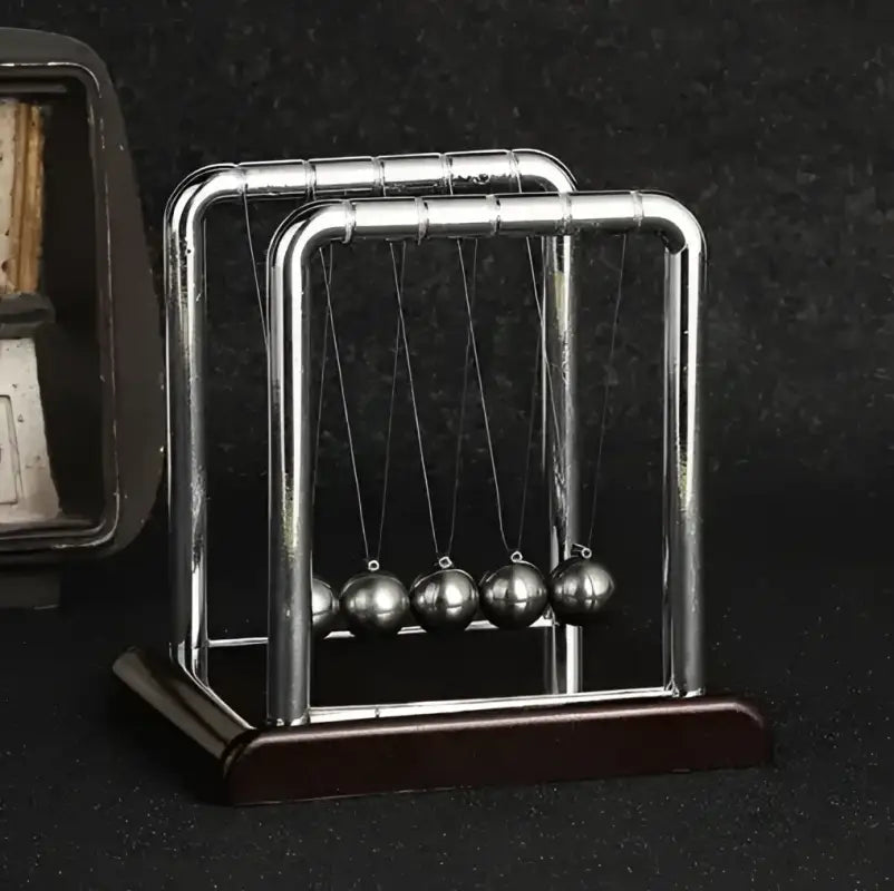 Newton’s Cradle Steel Ball Pendulum Desktop Toy – Physics Teaching Aid Stress Relief & Home Office Decoration - Cube