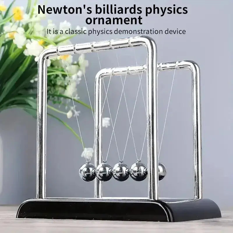 Newton’s Cradle Steel Ball Pendulum Desktop Toy – Physics Teaching Aid Stress Relief & Home Office Decoration