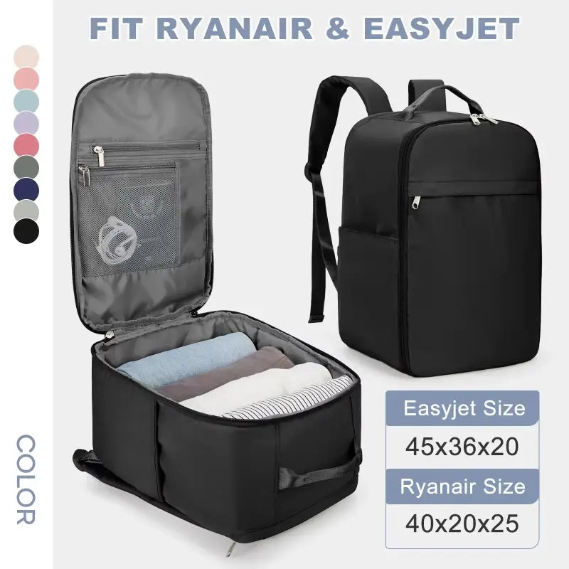 Ryanair Approved 40x20x25cm Cabin Backpack – Fits EasyJet 45x36x20cm Hand Luggage Unisex Laptop Travel Rucksack - Small