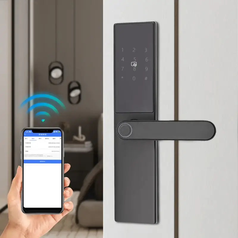Smart Door Lock with Fingerprint & Keypad for Keyless Entry - United States / black