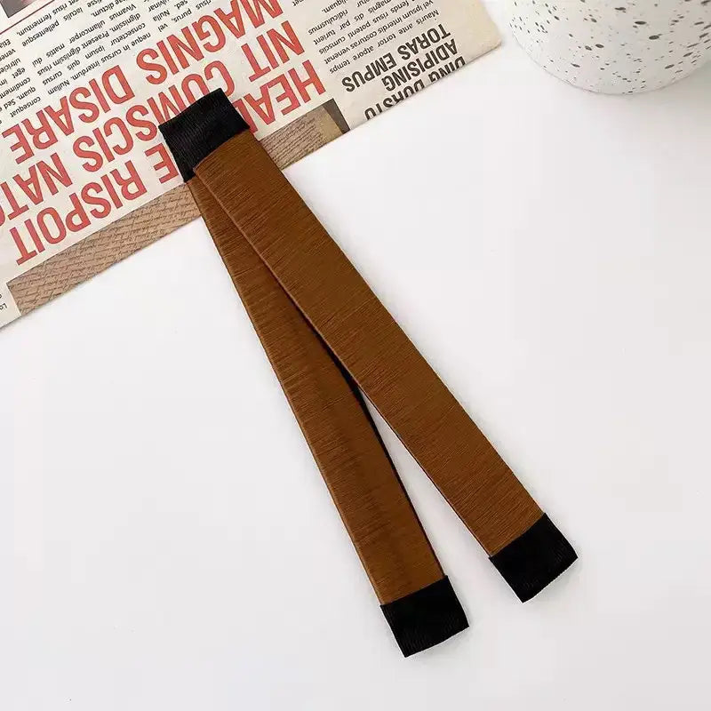 Sweet French Twist Hair Band Bun Maker DIY Magic Tool for Girls & Ladies Synthetic Donut Headband - light brown