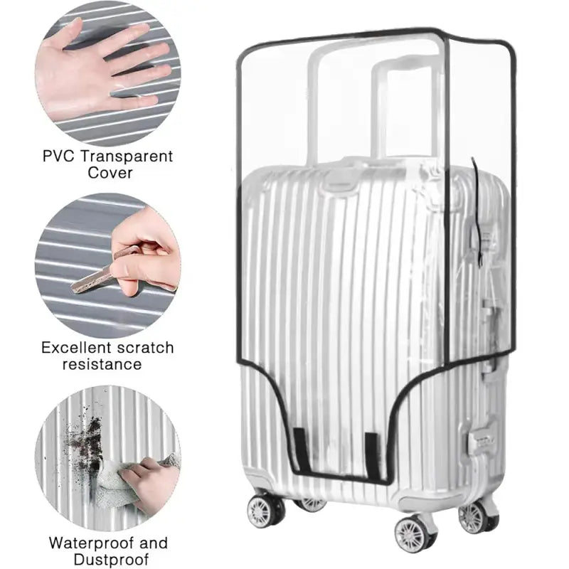 Transparent PVC Luggage Cover – Wear-Resistant Protective Case for 18–24’’ Wheeled Suitcases