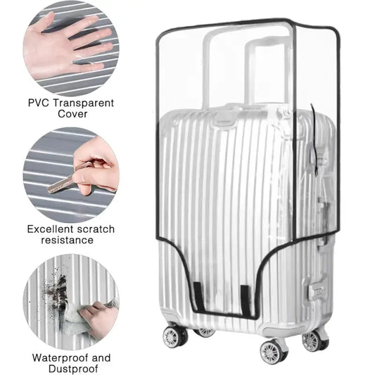Transparent PVC Luggage Cover – Wear-Resistant Protective Case for 18–24’’ Wheeled Suitcases