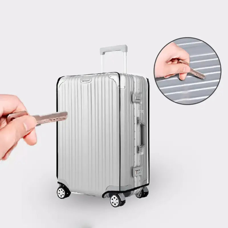 Transparent PVC Luggage Cover – Wear-Resistant Protective Case for 18–24’’ Wheeled Suitcases