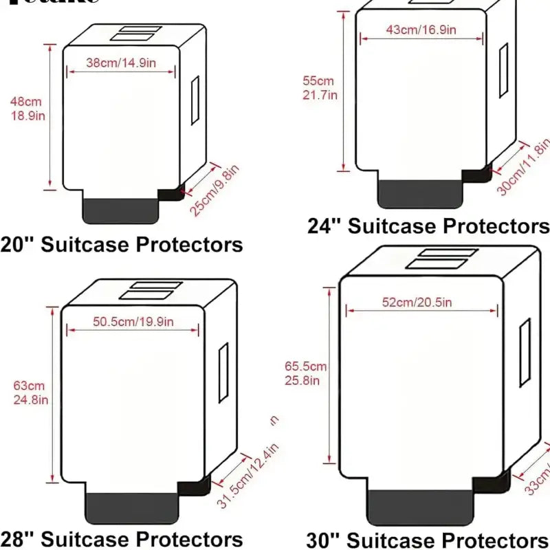 Transparent PVC Luggage Cover – Wear-Resistant Protective Case for 18–24’’ Wheeled Suitcases