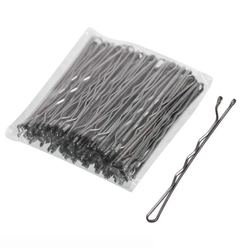 U-Shaped Gold Brown Plated Hairpins Metal Bobby Pins for Buns Hair Styling Salon Accessories - Silver 5cm / 50PCS