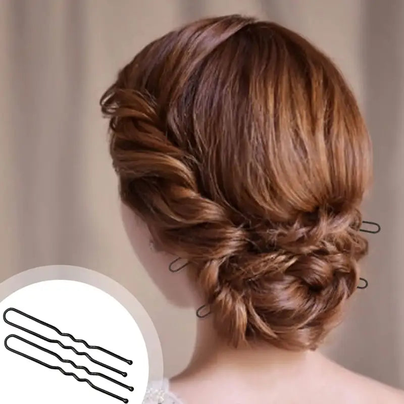 U-Shaped Gold Brown Plated Hairpins Metal Bobby Pins for Buns Hair Styling Salon Accessories
